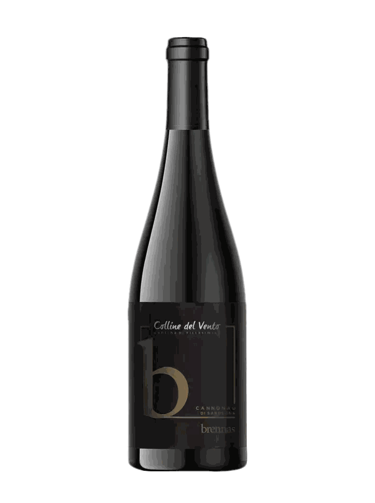 Bottiglia di Brennas Cannonau di Sardegna vino rosso granato intenso di qualità D.O.C.