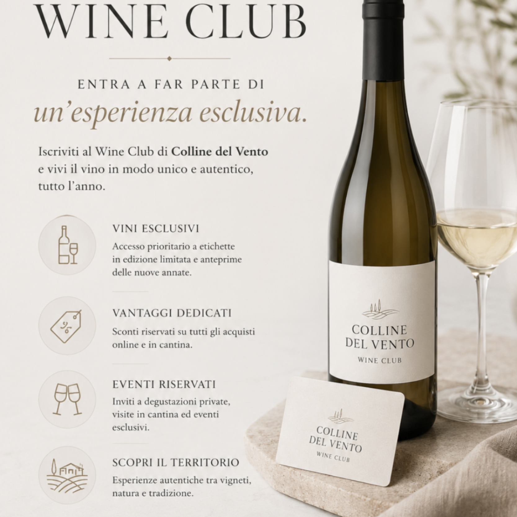 iscriviti al wine club di colline del vento