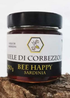 Barattolo di miele di corbezzolo ambrato, prodotto naturale aromatico e raro italiano
