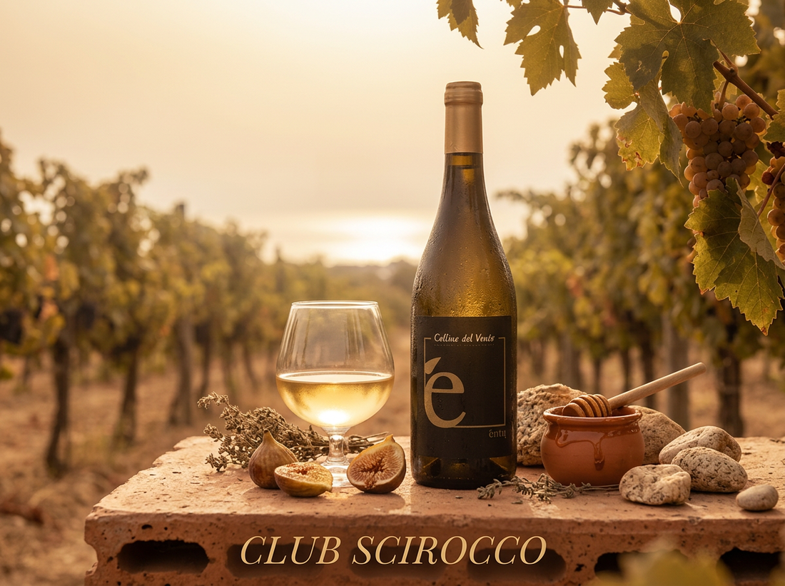Wine Club Scirocco con bottiglie di vino selezionate, miele artigianale e vantaggi esclusivi annuali