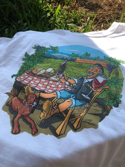 T-shirt con caricatura elegante e originale con stampa creativa personalizzata in cotone di alta qualità